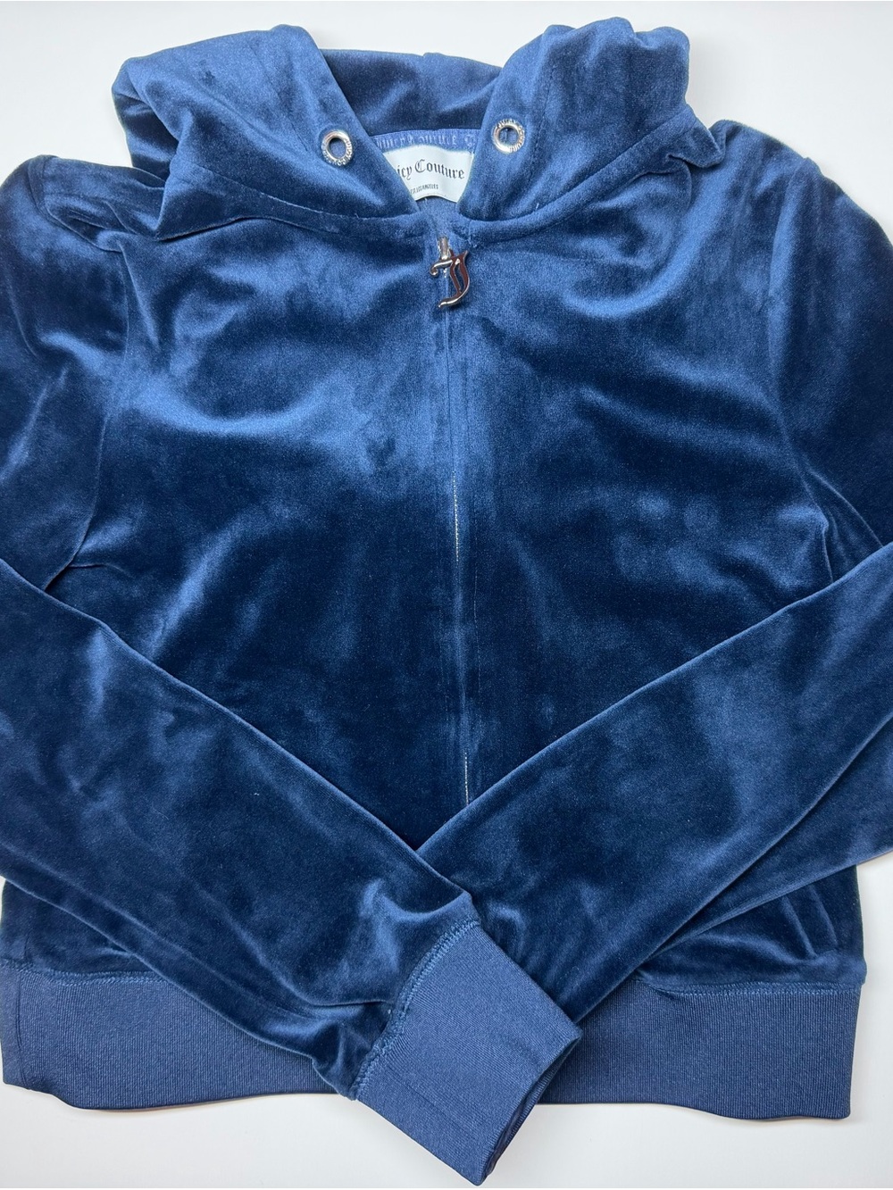 Juicy Couture Regal Blue Velour Full Zip Hoodie Women’s XS Y2K